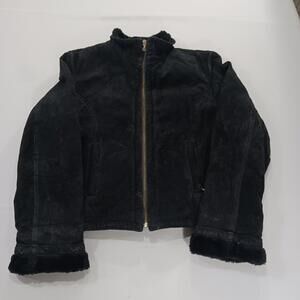 Vintage Learsi RN#79443 Women's Black Stylish Design Genuine Leather Jacket Sz L